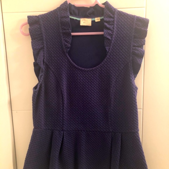 Navy peplum top - Picture 2 of 6